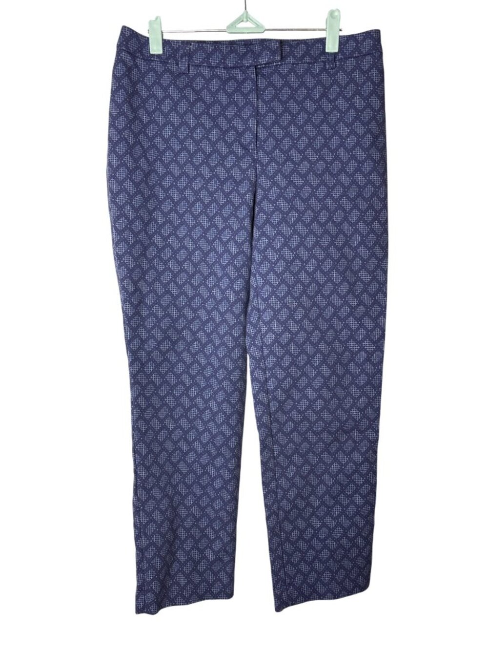Chico's Womens Skinny Ankle Pants Size 1 (US 8) Geometric Purple Blue